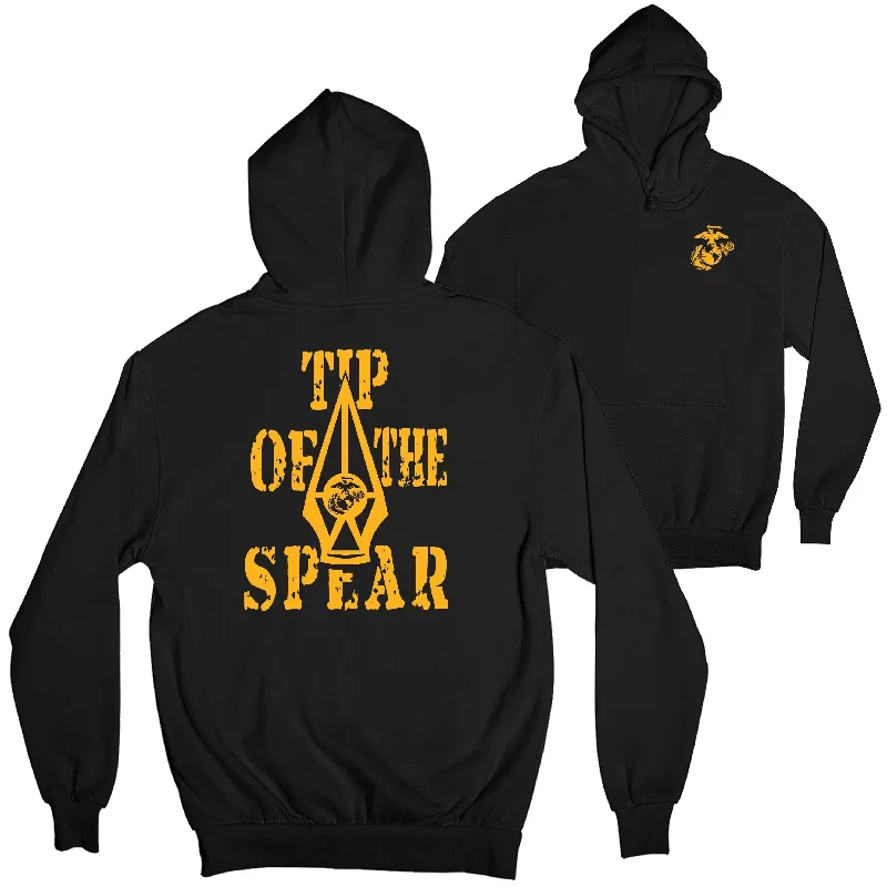 Marines Tip of The Spear 2-Sided Hoodie Polished Men's Silk