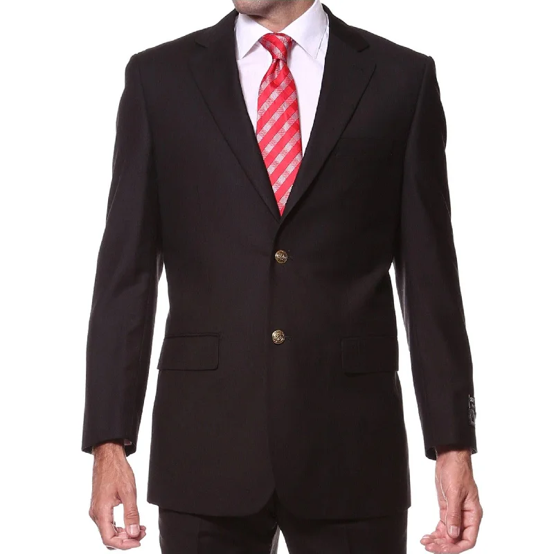 Black Gold Button Regular Fit Blazer Sharp Men's Italian