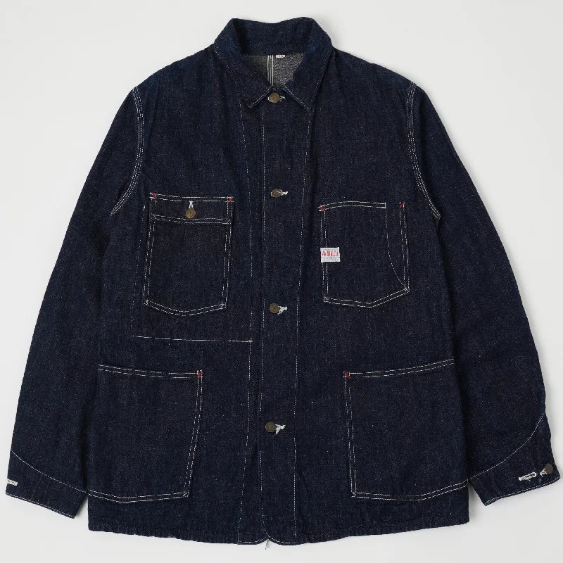 Warehouse & Co 2110 Denim Coverall Jacket - Rinsed Trendy Men's Scandinavian