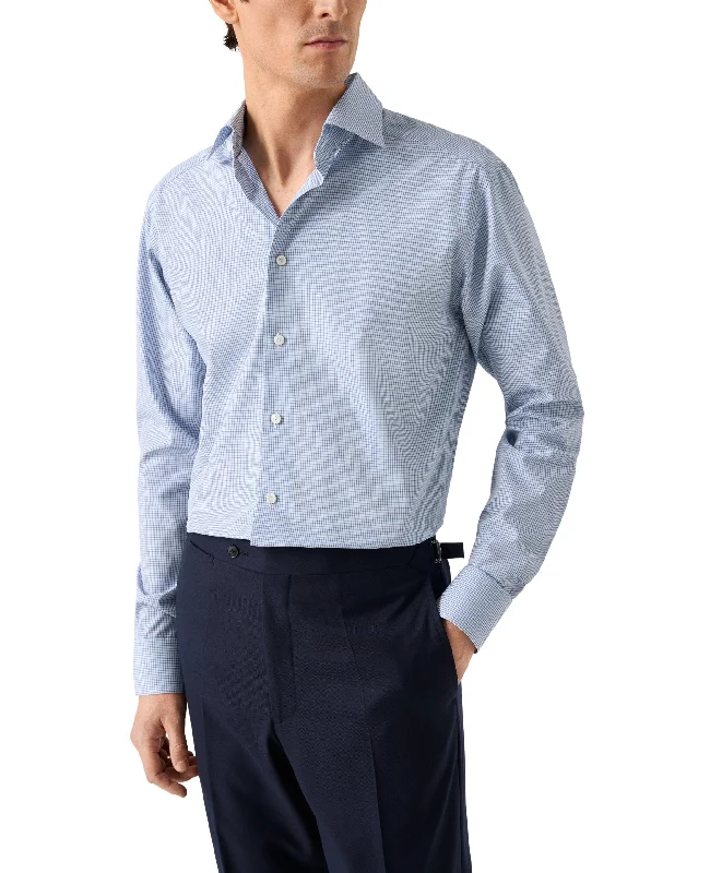 Contemporary Fit - Micro Checked Shirt Practical Men's Multi