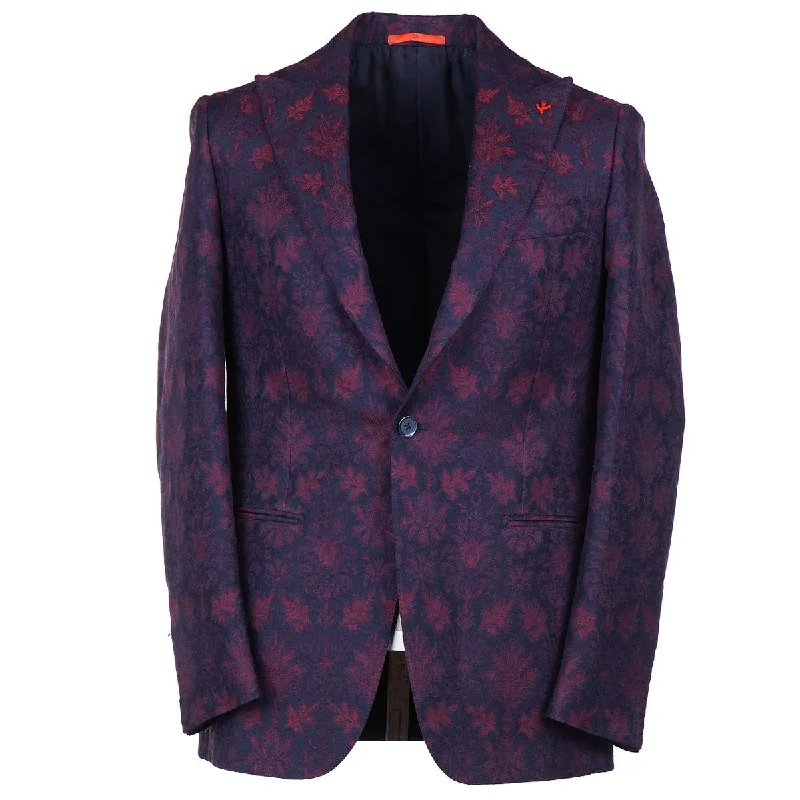 Isaia Slim-Fit Floral Brocade Formal Blazer Confident Men's High