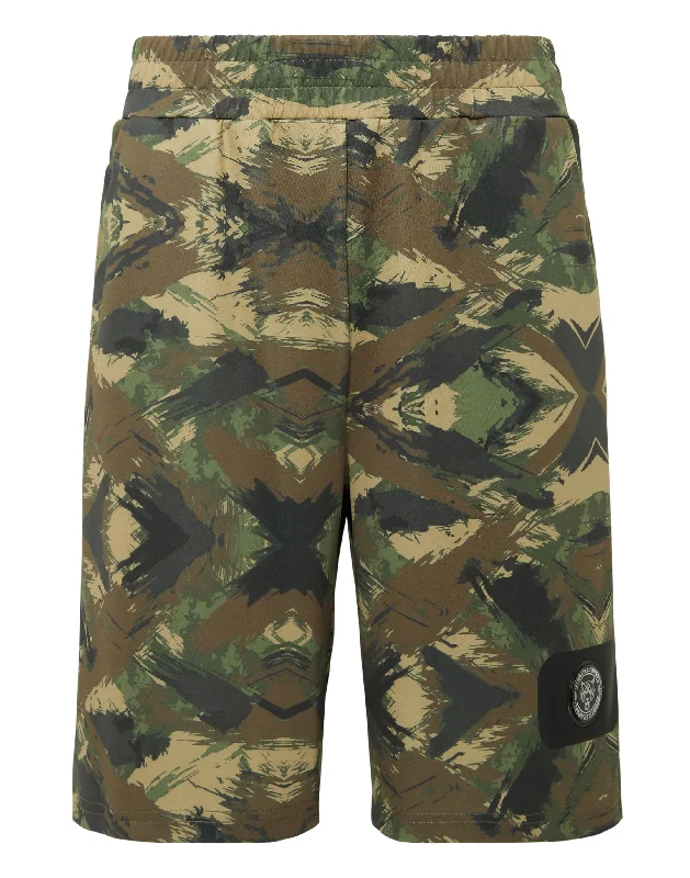 Jogging Shorts Camouflage Cool Men's Distressed