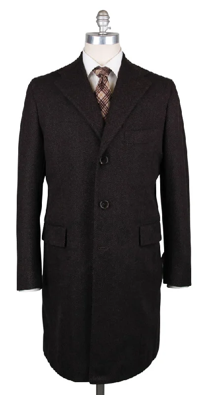 Orazio Luciano Brown Coat Practical Men's Multi