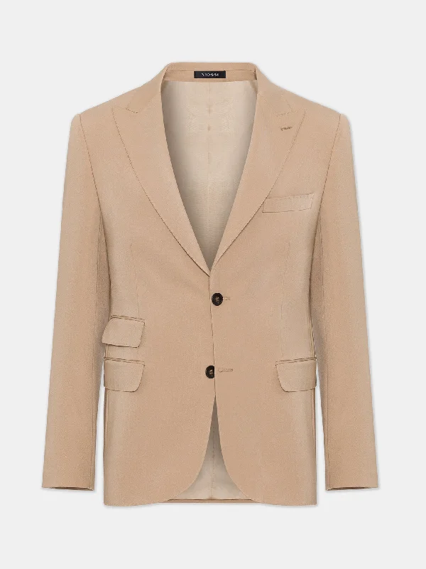 Donazi Camel Single Breasted Blazer Youthful Men's Pop