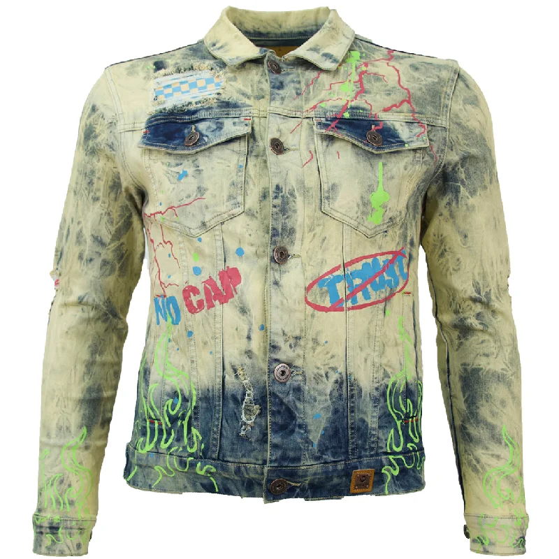 M1052 Makobi Fire Denim Jacket - Dirt Wash Trendy Men's Bucket