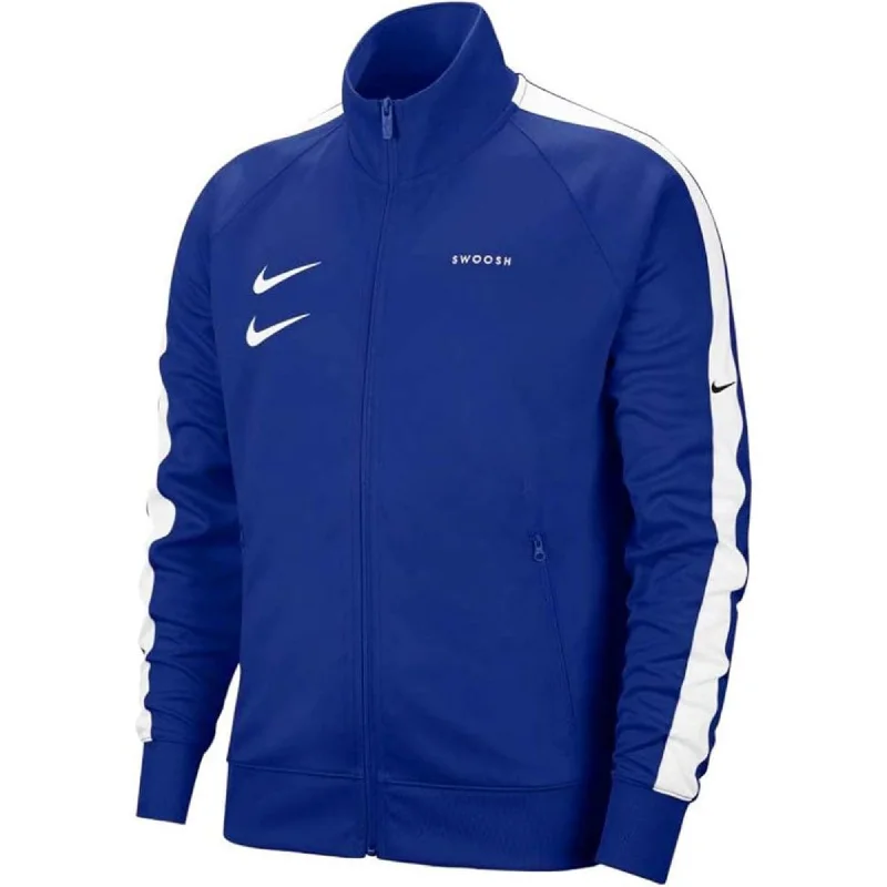 Nike Swoosh Poly Knit Track Jacket Blue/White  CJ4884-455 Men's Luxurious Men's High