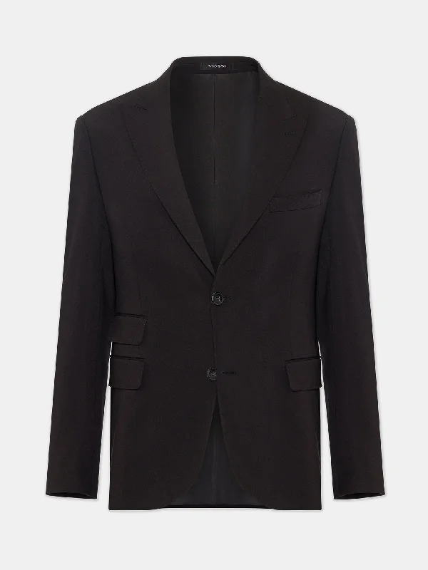 Donazi Black Single Breasted Blazer Refined Men's European