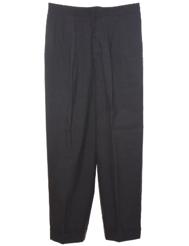 Checked Pattern Trousers - W34 L30 Sophisticated Men's French