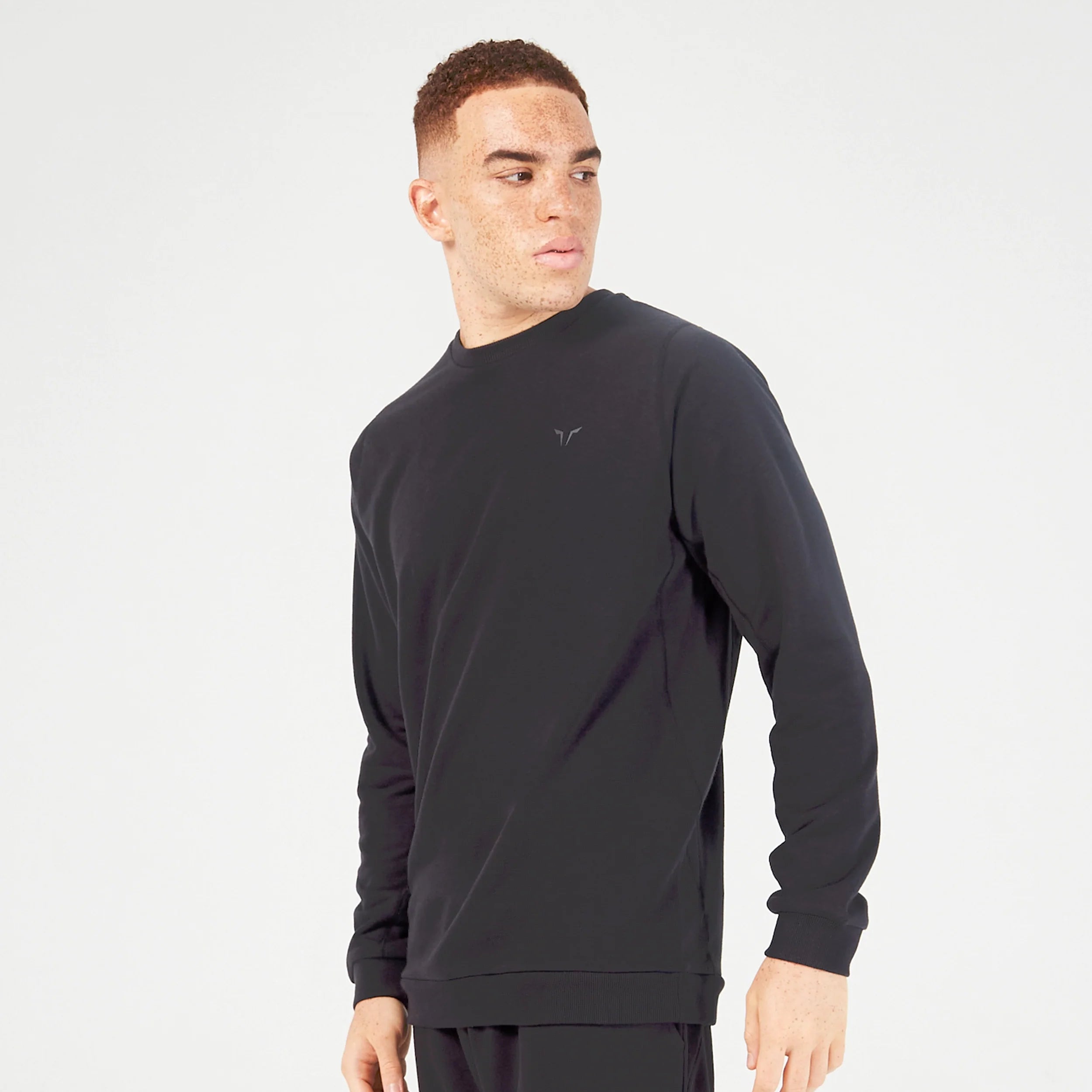 Essential Crew Neck Sweatshirt - Black Preppy Men's College