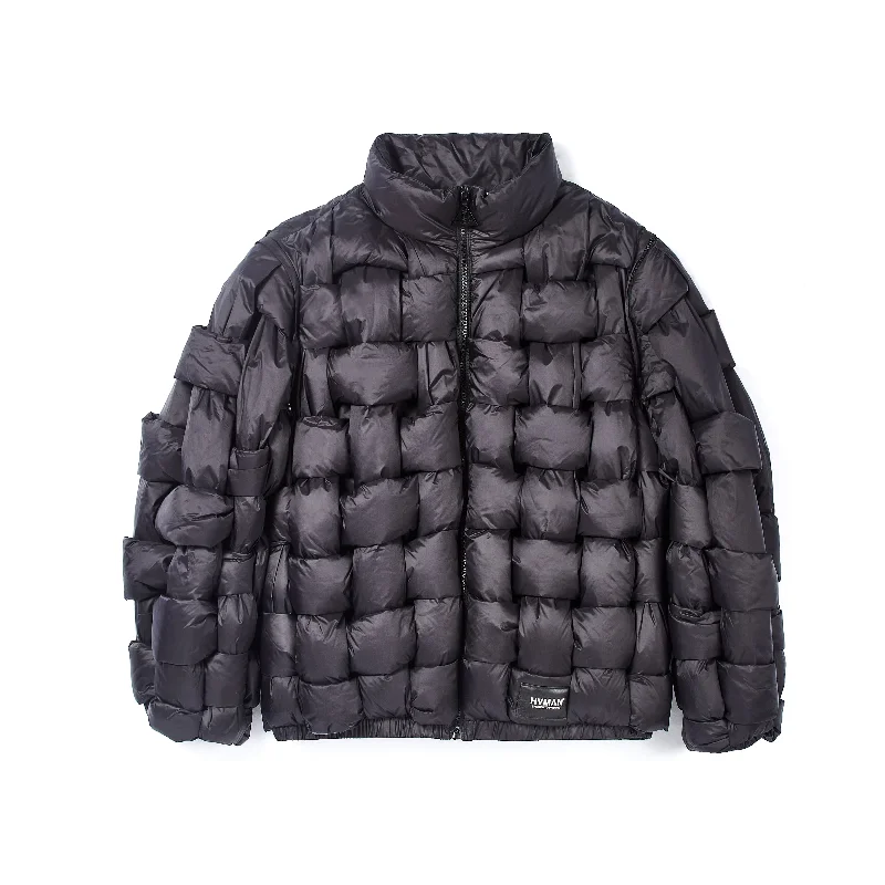 QUILTED NYLON PUFFER JACKET IN BLACK Refined Men's European