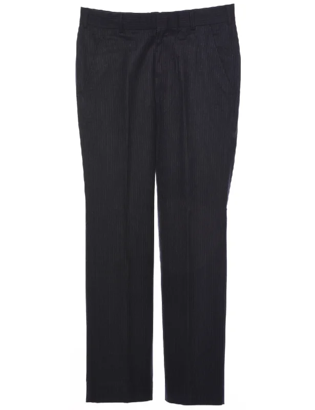 Pinstriped Navy Trousers - W32 L31 Earthy Men's Hemp