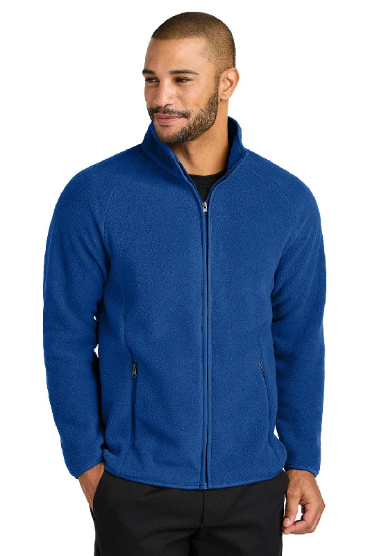 Port Authority Mens C-FREE Raglan Pill Resistant Fleece Full Zip Jacket - True Royal Blue - New Vintage Men's 1970S Disco