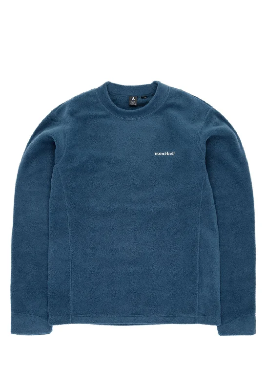 Montbell Men's Climaplus 100 Lite Sweatshirt - Blue Green Unique Men's Patch