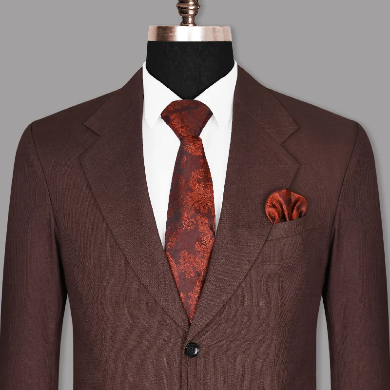 Espresso Brown Premium Cotton Blazer Luxurious Men's High