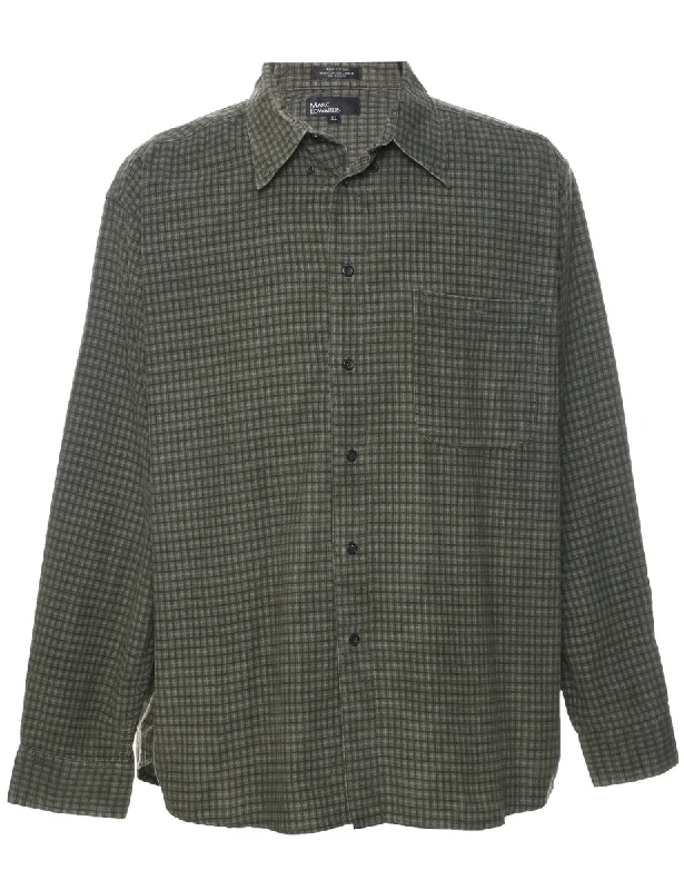 Corduroy Checked Shirt - XL Modern Men's Geometric