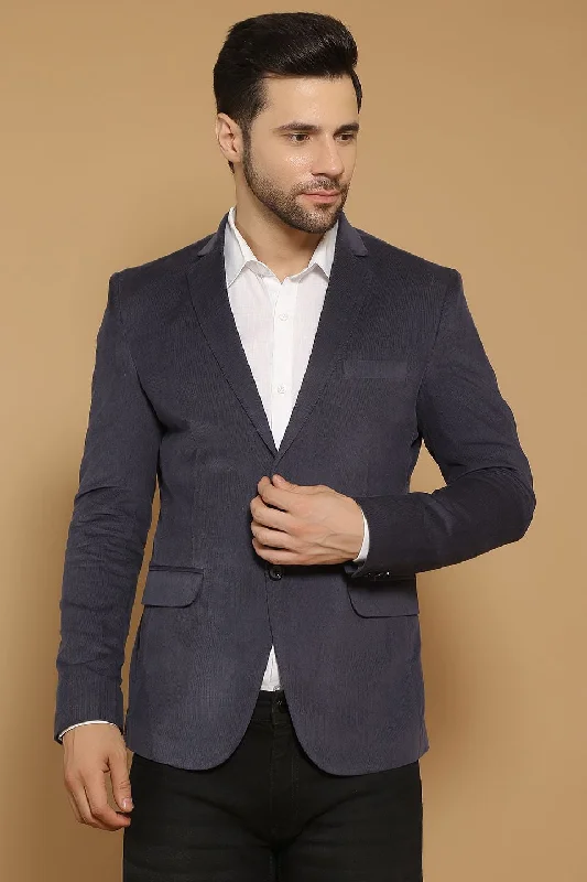 Corduroy Cotton Blue 1 Blazer Monochromatic All