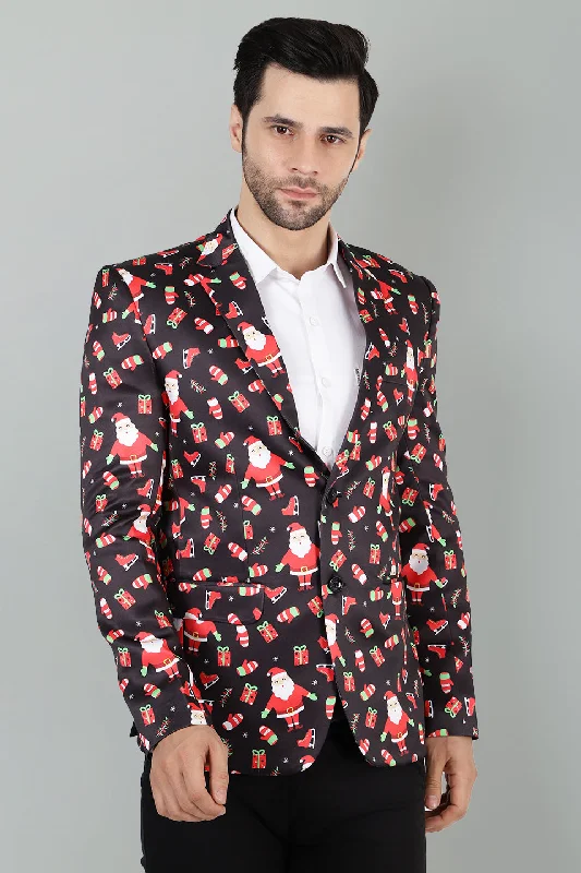 Polyester Christmas  Multicolored Blazer Sleek Men's Metallic