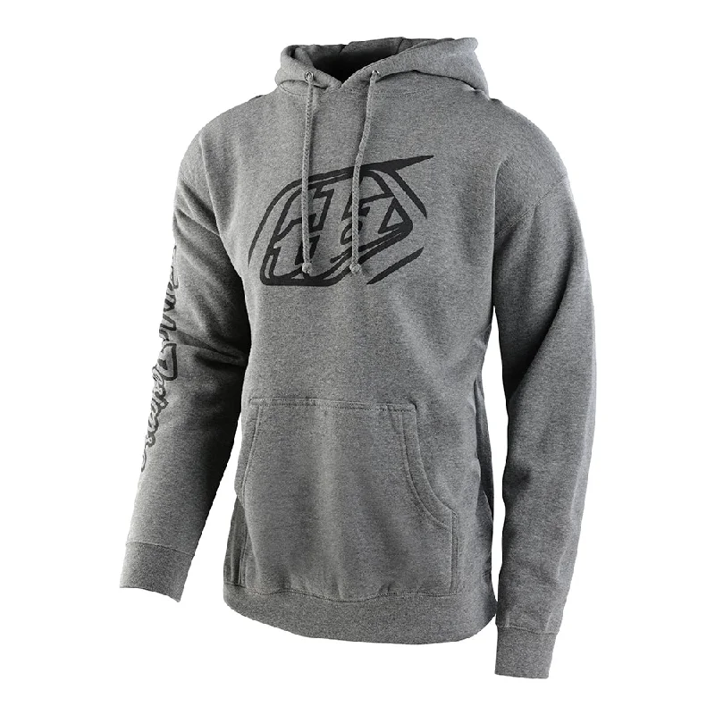 Pullover Hoodie Cropped Badge Gunmetal Heather Gym