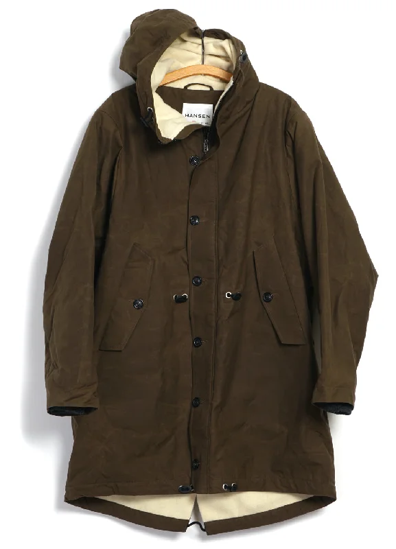 RASMUS 26-68-9 | Waxed Parka With Zipper | Tobacco Casual Men's Short