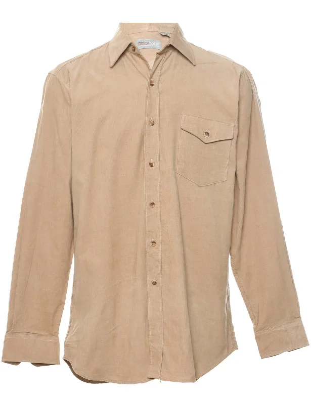 Corduroy Light Brown Shirt - S Traditional Men's Country