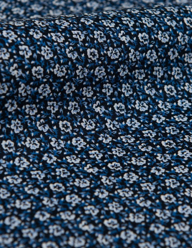 Blue Floral Print Modern Men's 