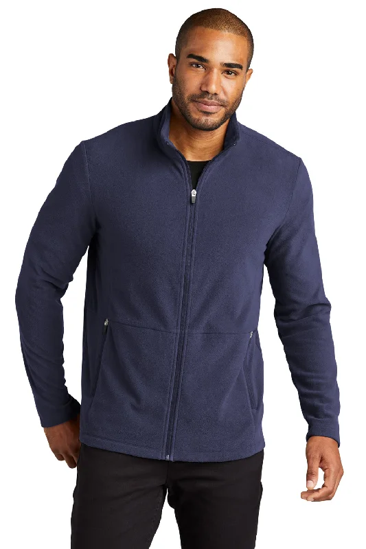 Port Authority Mens Accord Pill Resistant Microfleece Full Zip Jacket - Navy Blue Dynamic Men's Glow