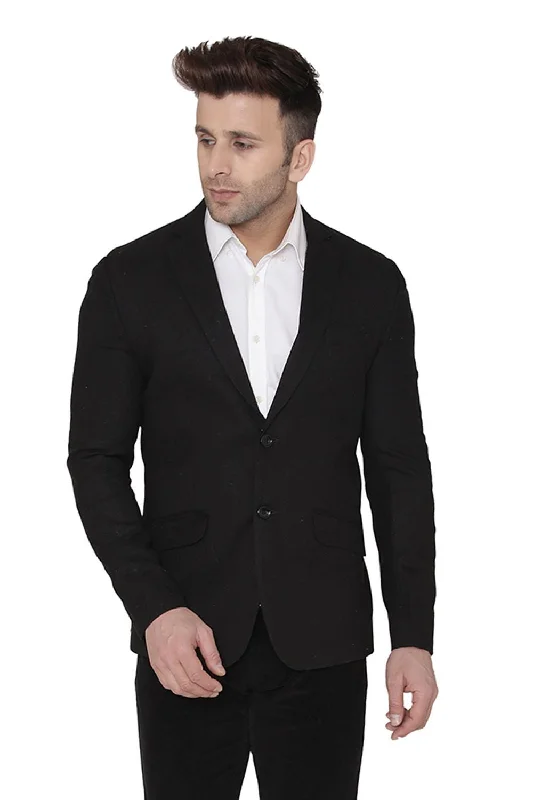 Wool Black Blazer Classic Men's Pin