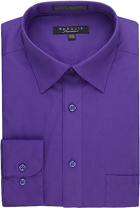 Marquis 009 Dress Shirt Regular Fit Purple Minimalist Men's Casual 