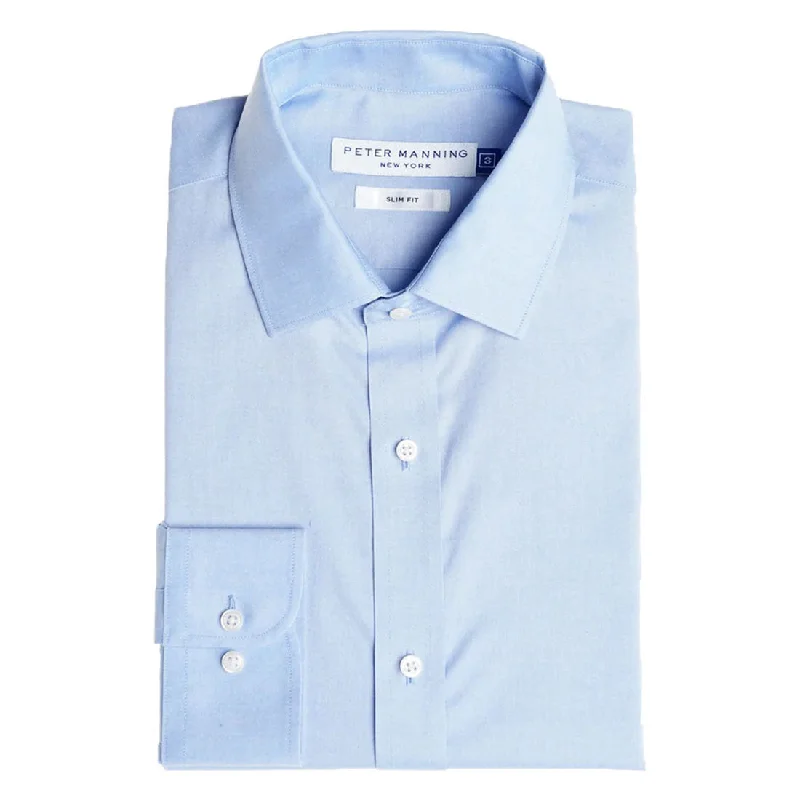 Easy Care Dress Shirt Slim Fit - Blue Dapper Men's Bow