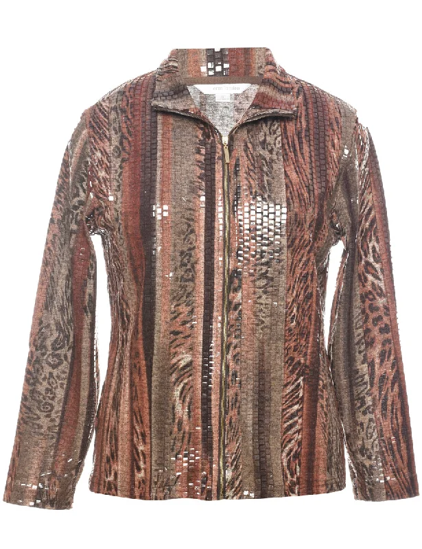 Y2K Animal Print Evening Jacket - S Bohemian Men's Free