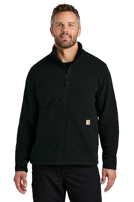 Carhartt Mens Textured Fleece Full Zip Jacket - Black - New Edgy Men's Punk