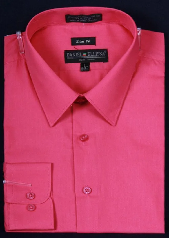 Men's Slim Fit Dress Shirt Color Fuchsia Cclassic Men's Tweed