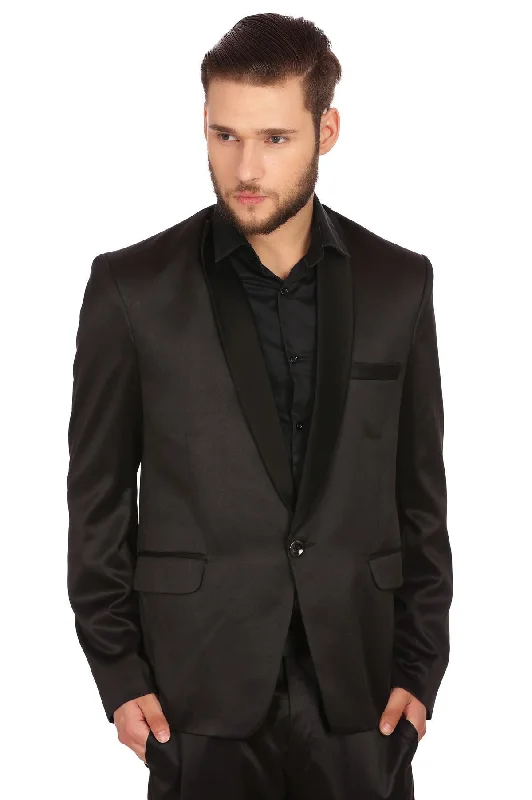 Poly Blend Black Tuxedo Trendy Men's Oversized