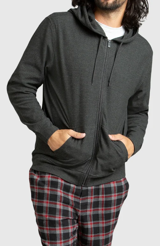 Black Front Zip Hoodie Bold Men's Statement