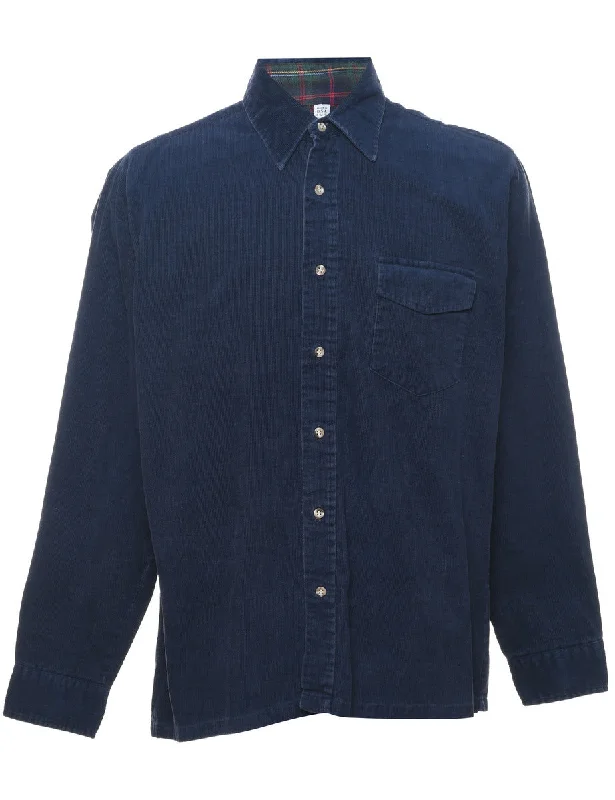 Corduroy Navy Shirt - L Trendy Men's Oversized