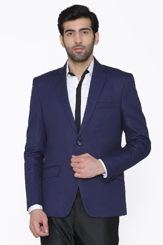 100% Linen Blue Blazer Elegant Men's Cashmere