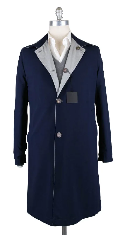 Sartorio Napoli Navy Blue Reversible Coat - 40 US / 50 EU Unique Men's Patch