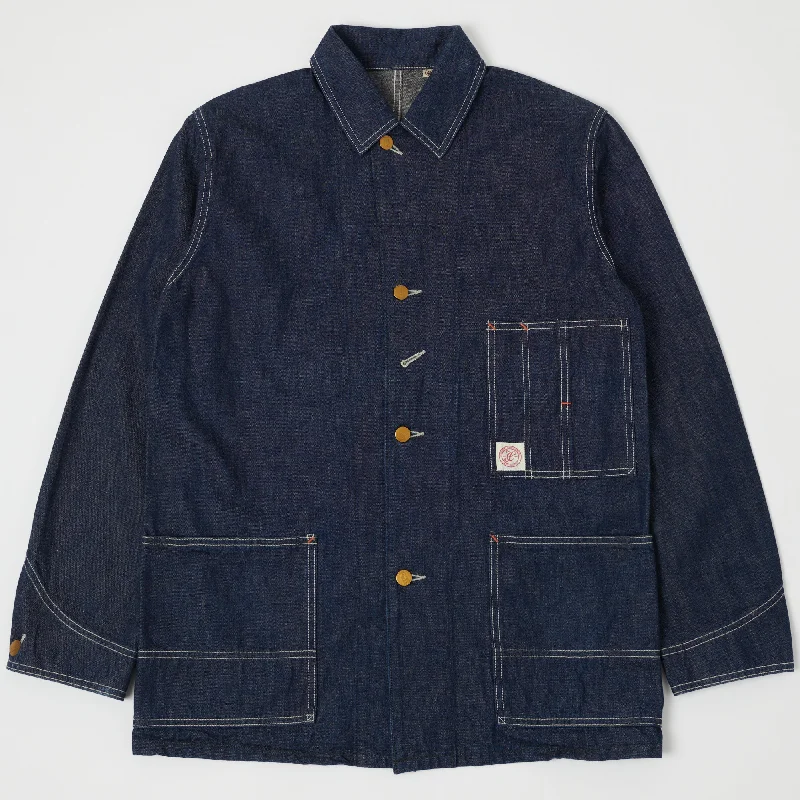 Full Count 2875 Coverall Denim Jacket - Indigo Earthy Men's Hemp