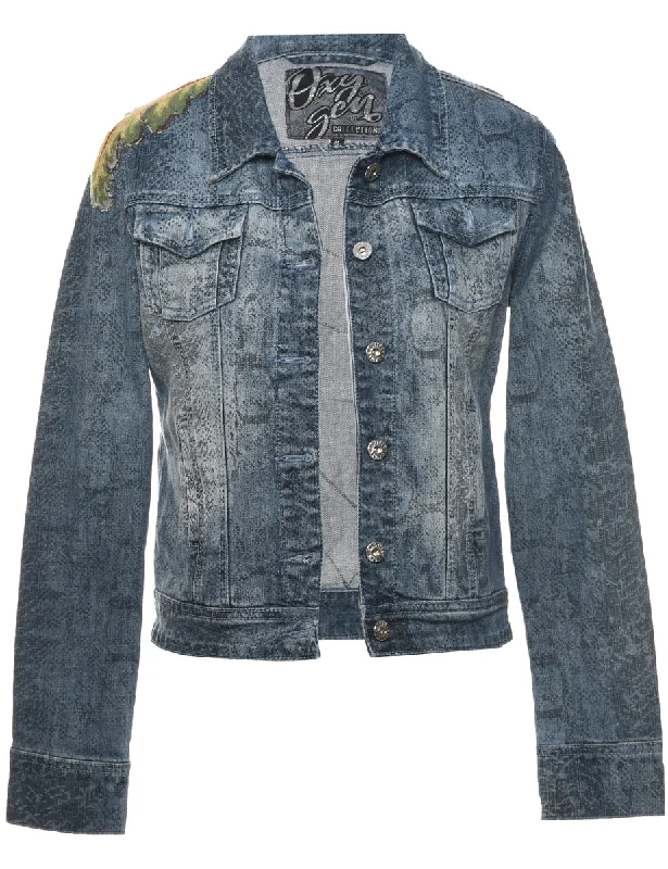 Stone Wash Denim Jacket - M Laid