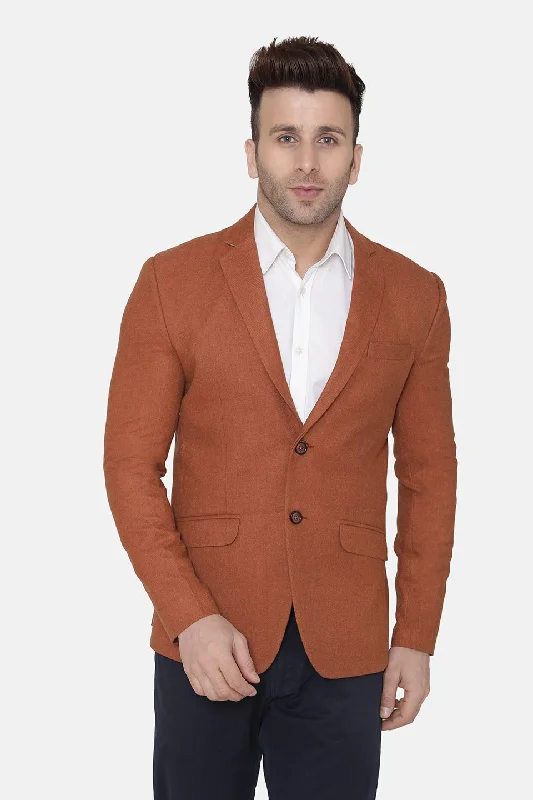 Wool Red Blazer Laid