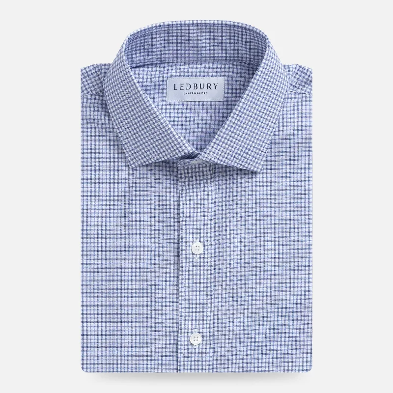 The Navy Kent Gingham Custom Shirt Masculine Men's Thick