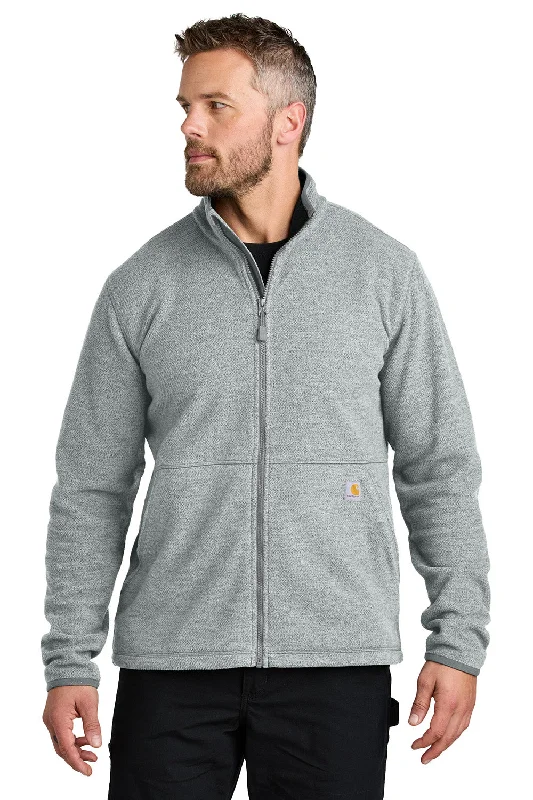 Carhartt Mens Textured Fleece Full Zip Jacket - Heather Grey - New Adventure