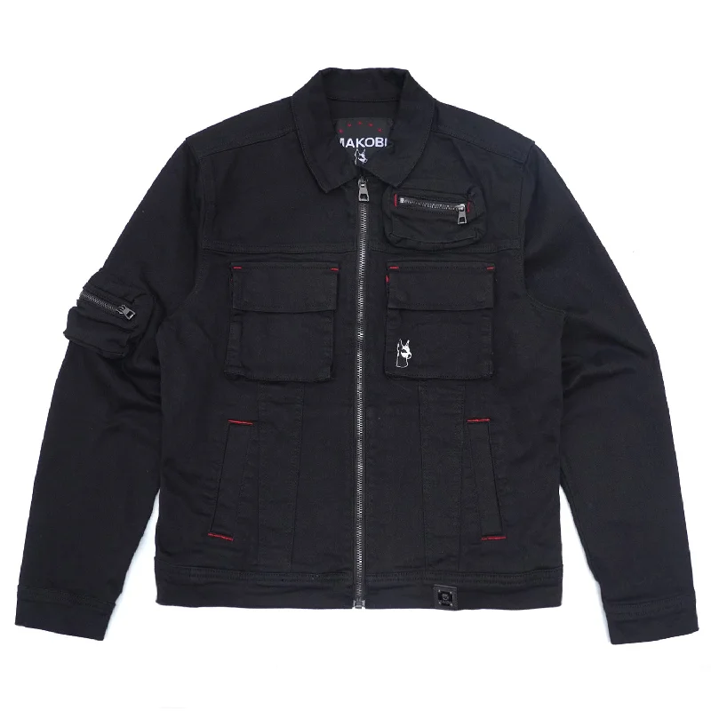 M1030 Aries Cargo Denim Jacket - Black/Black Vacation