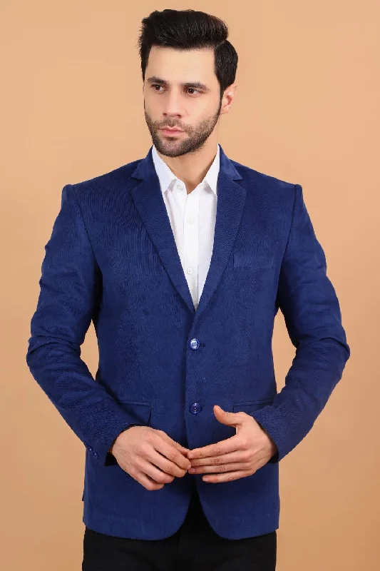 Corduroy Cotton Blue 3 Blazer Masculine Men's 