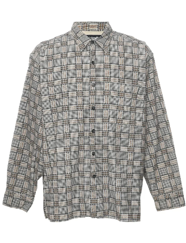 Corduroy Checked Shirt - L Earthy Men's Sustainable 