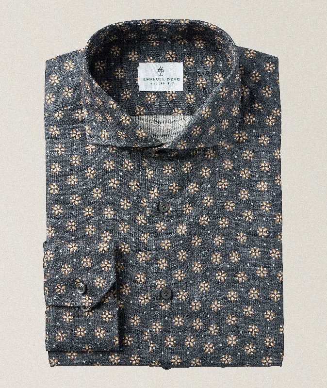 Floral Pattern Dobby Sport Luxury Shirt SF19145 Dynamic Men's Moto