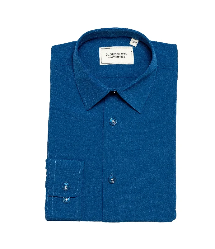 MSH9801 French Blue- 4Way Stretch Shirt. Available in 17 Colors! Polished Men's Silk