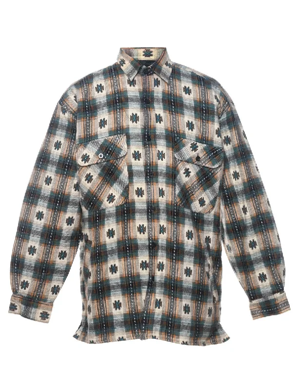 Aztec Pattern Multi-Colour Flannel Shirt - M Street