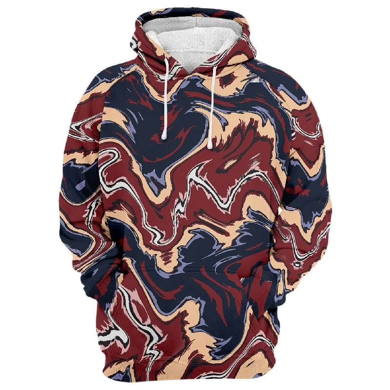 Abstract Brown Liquid Hoodie Athletic Men's High