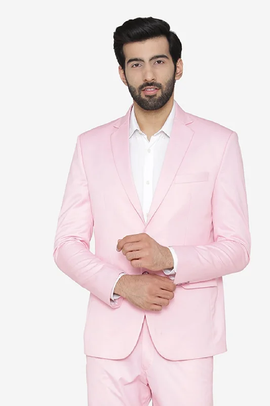 Polyester Cotton Pink Blazer Sporty Men's Athleisure 